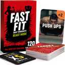 Fast Fit Beast Mode Workout Cards — 120 Tear Resistant HIIT Fitness Deck; Full Body Training Exercises for Strength, Cardio, and Endurance; No Equipment Needed; Portable Fitness Gift Game for Athletes