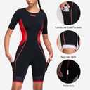 Santic Triathlon Suit for Women Short Sleeve Padded Trisuit Quick-Dry for Swim Bike Run, M