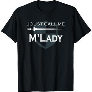 Renaissance Faire Costume Lady Gift Joust T-Shirt (S, Black)