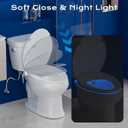 Clirass Elongated Heated Toilet Seat with Night Light, Three Temperature Settings Heated Seat,70 in Power Cord, Fit Elongated Toilet, Cold Water Bidet Function Toilet Seat With Slow Close