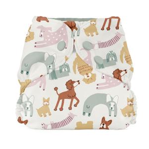 Esembly Cloth Diaper Cover - Reusable Swim Diaper, Waterproof, Breathable - Adjustable Outer Layer Over Absorbent Inner for Blowout Protection - Off-Leash, Size 1 (7-17lbs)