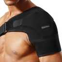Komoko Shoulder Brace, Rotator Cuff Support Brace and Arm Sling for Pain Relief, Shoulder Compression Sleeve for Preventing Strains and Dislocation, Adjustable Fits Left and Right Arm, Men & Women (Black)