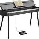 Digital Piano 88 Key Weighted Keyboard,Full-Size Desk Progressive Hammer-Action Electric Piano For Beginners, With Sheet Music Stand, Pedal,Power Adapter, Headphone Mode, Usb-Midi