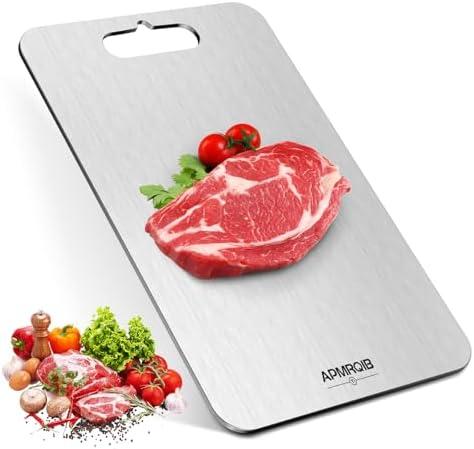 APMRQIB Titanium Cutting Boards for Kitchen, 100% Pure Titanium Cutting Boards Double Sided Non Toxic Cutting Board, Hygiene Durable Dishwasher Safe 13”× 8”(M)