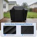 SunPatio Grill Cover 55 Inch, Outdoor Heavy Duty Waterproof Barbecue Gas Cover, UV & Fade Resistant, All Weather Protection Compatible for Weber Charbroil Nexgrill Kenmore Grills and More, Black