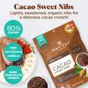 Navitas Organics Cacao Nibs  Sweetened Dark Chocolate Crunch  Antioxidants, Minerals, Fiber  For Trail Mix, Baking & More  USDA Organic, Fairtrade, Non GMO, Gluten Free, Non-alkalized (8oz. Bag 57 Servings) (8 Ounce (Pack of 1))