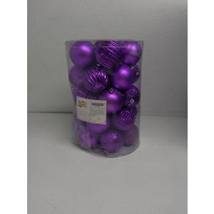 Sibosen Christmas Ball Ornaments, 34 Count Pre-Strung Xmas Balls, Shatterproof  Packed Balls for Holiday Party Wreath Tabletop Tree Decorations, 3.15 Inch, Purple
