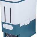 Rice Dispenser, Multi-Function Separate Airtight Grain Storage Container Automatic Rice Bucket with Lids, Household Cereal Dispenser Bucket(Green)