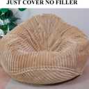 Soft Bean Bag Chair Cover No filler Sofa Cover Storage Bean Bag Cover Organizing Children Plush Toys (Khaki, Large)