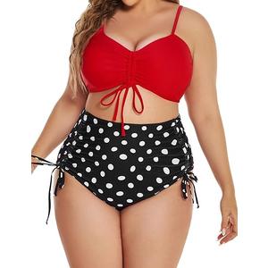 AI'MAGE Plus Size Swimsuit for Women Bikini Set Tummy Control Swimsuit Two Piece High Waist Swimwear (XXL)