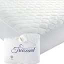 100% Cotton Organic Mattress Protector | Breathable & Noiseless Quilted GOTS Organic Mattress Pad with Premium 300GSM Durability | Machine Washable Bed Protector with Deep Pocket (White, King)