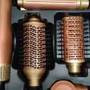5 in 1 Blow Dryer Brush Set, Upgrade Hair Dryer & Blow Dryer Brush & Air Curling Wrap & Paddle Brush, Detachable Hot Air Brush Styling Tools, High Speed Travel Hair Volumizer Straightener Curler Gold