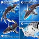 fromeasy Mosasaurus Dinosaur Toys, Upgrade Remote Control Water Toy, Pool Toys for Kids Ages 4-8, RC Dino with Light and Spray Water for Swimming Bath Lake Ocean Christmas Birthday Gift, Small