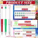 Gueevin 150 Pcs Christmas Beadable Pen 20 Sets DIY Christmas Pens Bulk with Focal Silicone Beads Making Kit Gift Acrylic Beaded Ballpoint Diamond Spacer Charms for School Kids Office Classroom Supply