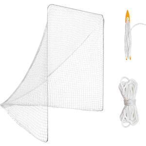 Amazgolf 6x6x7’ 5mmLacrosse Net Replacement with 1x Random Color Install Aid，2X49'Lacing Ropes of Lacrosse Goal Net Lacrosse Net for Lacrosse Training, Competition of Backyard, Playground or Garage