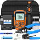Fiber Termination Kit FTTH cold connection Tool Kits with Optical Power Meter with RJ45 Network Test 10KM VFL Fiber Cleaver Fiber Optical Stripper Pliers