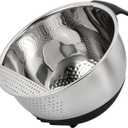 Rice Washing Bowl with Strainer Quinoa Washer Bowl, Stainless Steel Side Drainers Colander for Cleaning Fruits, Vegetables, and Beans - Versatile Kitchen Tool (3 Qt, Black)