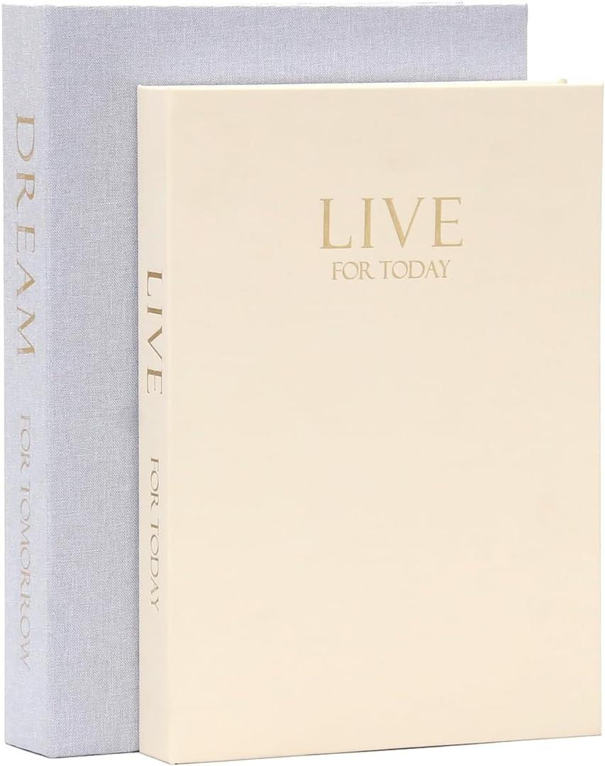 2 Pcs Decorative Books Boxes for Home Decor - Beautiful Linen Faux Box for Modern Home Coffee Table Decor - Fake Books Fashion Storage Boxes for Decoration