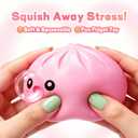 2026 Upgrade Dumpling Squishy Mystery Box,New Dumpling Squishy Blow Bubbles,Dumplings Stress Balls Fidget Sensory Balls,Rainbow Dumplings, Cute Anxiety Relief Fidget (Pink)