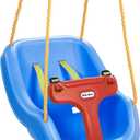 Little Tikes Snug 'n Secure Blue Swing with Adjustable Straps, 2-in-1 for Baby and Toddlers Ages 9 Months - 4 Years, Blue