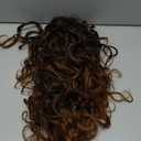 Flufymooz 100 Pure Protein Ponytail Extension, 18 Inch Curly Claw Clip Ponytail Hair Extensions Natural Soft pony tail hairpiece for women-Dark Almond Brown with Copper