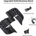 Bestig Compatible with Apple Watch Bands for Men Women 40mm 38mm 41mm 42mm(Series 11 10), Premium Solid Stainless Steel Metal Business Wristband Strap for iWatch Series 10 9 8 7 6 SE 5 4 3 2 1, Black (Matte Black/Polished Black(No Case))