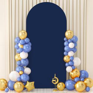 Wedding Arch Frame Cover 7.2ft Chiara Arch Cover Spandex Navy Blue Arch Backdrop Cover Round Top Balloon Arch Stand Covers Stretch Arched Backdrop for Birthday Graduation Party Celebration
