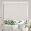 Persilux Roller Shades Light Filtering Window Shades Pull Down, Natural Woven Thermal Insulated Cordless Roller Blinds for Indoor Windows/Patio Easy to Install (Cream 60" W x 72" H)