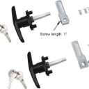 Truck Cap Locking T-Handle, Matching Set T-Handles Lock, Truck Cap Topper Camper Shell Locking T-Handle, Keyed Alike Black T-Handle Lock kit (Left&Right)-Complete Set (2 Locks)