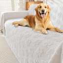 Faux Fur Couch Cover for Dogs Washable,Fuzzy Pet Couch Covers for Sofa,L Shaped Sofa Cover,Thick Soft Cover Non-Slip Couch Cover Furniture Protector Pet Friendly (White, 71 * 134)