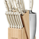 carote Premium Knife Set,High Carbon Stainless Steel Forged,Sharp Knives Set for Kitchen,Triple-rivet Ergonomic Handle,Hundreds Years of Masterful Craftmanship(Ivory,15PCS)