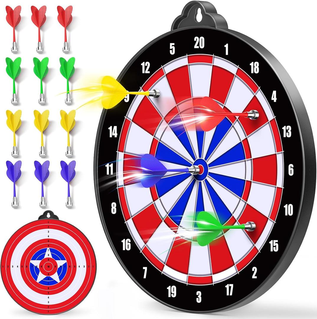 Magnetic Dart Board for Kids Indoor Outdoor Kids Games and Party Games, Christmas Birthday Gifts Toys for Boys Age 3-12