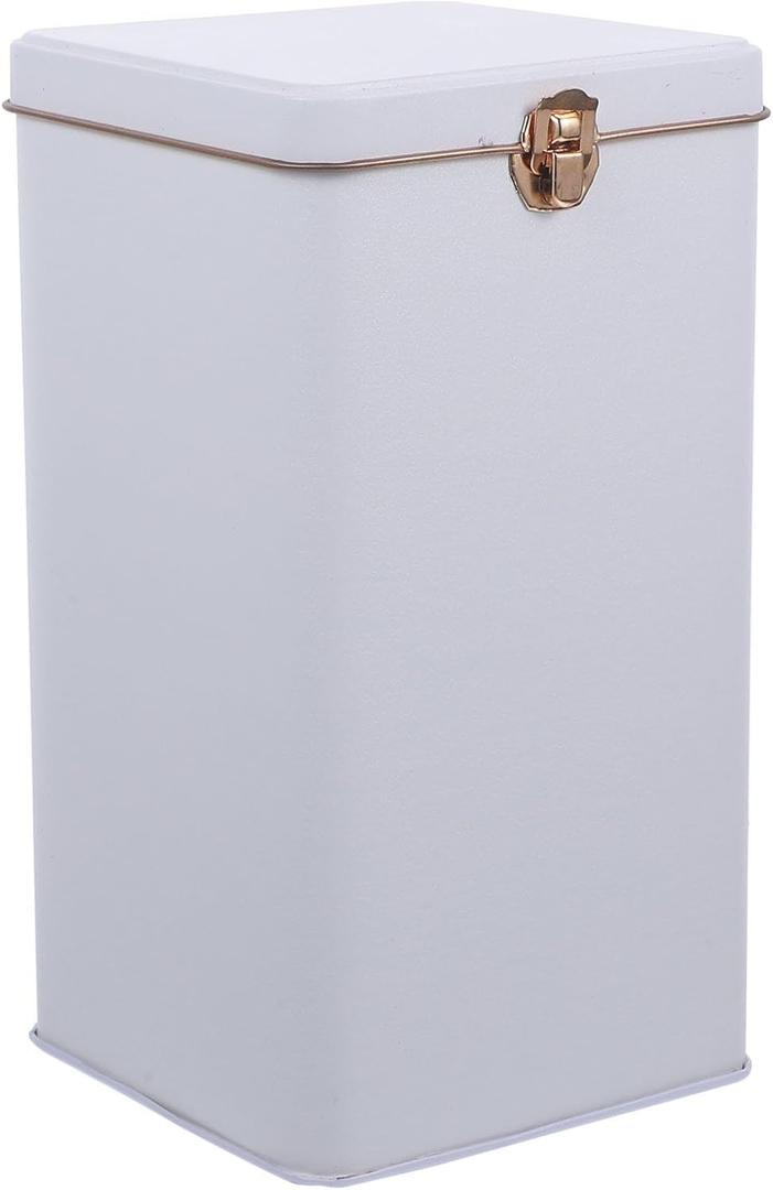 Luxshiny Tinplate Tea Canister with Airtight Lid and Buckle Lock Portable Metal Loose Leaf Tea Storage Jar 7.48 Inch for Coffee Sugar Pantry Organization