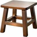Solid Wood Stool 10 inch Wooden Stool for Kids Small Short Stool Shoe Changing Step Stool (Brown Square)