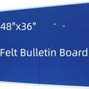 DEVELOP 48x36 Inch Large Blue Felt Bulletin Board, Wall Mounted Pin Memo Notice Cork Board with Silver Aluminium Frame for Office, Home, and Classroom, Includes 10 Push Pins
