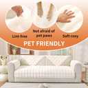Waterproof Dog Bed Cover Non Slip Couch Covers for Dogs Washable Soft Faux Fur Sofa Cover Couch Covers for 3 Cushion Couch Sofa Pet Friendly (Off White)