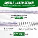 5FT 3/4" ID x 1" OD Steel Wire Suction Hose PVC Reinforced Tubing High Pressure Flexible Vinyl Hose Heavy Duty Clear Vacuum Suction Tube for Dust Collection Drain Fuel