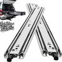 with Lock Heavy Duty Drawer Slides Full Extension Side Mount 14 16 18 20 22 24 26 28 30 32 34 36 40 Inch 150 Lbs Metal Dresser Cabine Rails Tracks Glides Runner 1 Pair (with Lock, 16 Inch)