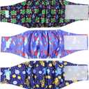 wegreeco Washable Male Dog Belly Band (Stylish Pattern)- Pack of 3 - Washable Male Dog Belly Wrap, Dog Diapers Male (Turtle, S) (Small (11" to 14"))