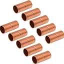 Straight Copper Fittings,7/8 Inch ID Copper Pipe Welding Joint for HVAC and Refrigeration with Rolled Tube Stop Sweat Ends,Pack of 10