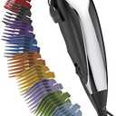 Wahl Home Haircutting Corded Clipper Kit with Adjustable Taper Lever, and 10 Color Coded Guards for Easy Clipping & Trimming - Model 79722