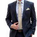 DiBanGu Mens Tie Set Silk Solid Paisley Necktie and Pocket Square Cufflinks Classic Formal Ties for Men Wedding Party (Champagne Floral)