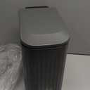 TrashAid Small 1.6 Gallon Stainless Steel Trash Can with Removable Inner Bucket, Grey, Hands Free Step Pedal Design