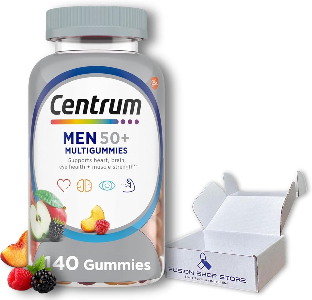 Centrum Silver Men 50 Plus - 140 Multivitamin Gummies (Pack of 1), Energy Support Supplement., Boxed by Fusion Shop Store 05/2026