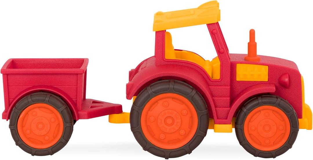 Battat  Wonder Wheels  Red Toy Tractor And Trailer  Farm Toys For Kids, Toddlers  Pretend Play  Recyclable Materials  1 year +