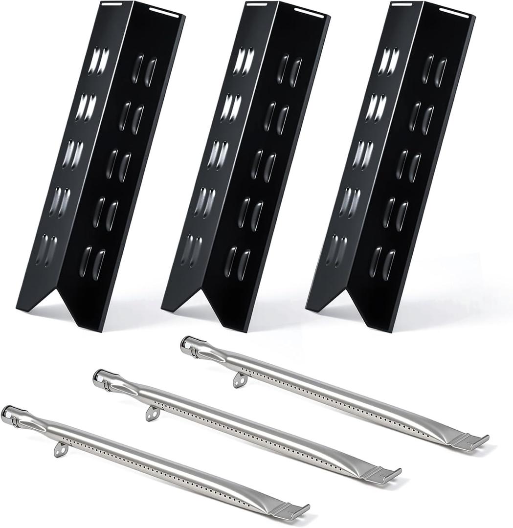 FSOGBG3005 Flame Tamers 3 Burner Grill Replacement Parts for Outdoor Gourmet Grill Parts FSODBG1204 FSODBG1205 FSODBG1200 FSOGBG3002 16201 Burner Tube 96131 Heat Shield Plates Grill Accessories