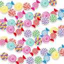 5pcs Candy Party Decorations Swirl Candy Garland Banner Paper Cutouts Lollipop Garland Banner for Sweet Lollipop Baby Shower Birthday Party Supplies