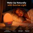 Sunrise Alarm Clock with App Control for Heavy Sleepers, Bedroom, Wake Up Light with Sunrise&Sunset Simulation, White Noise Sound Machine with 11 Colors Night Lights, Dual Alarms, FM Radio