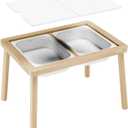 Ogears Sensory Table, Kids Activity Table, Wooden Play Table with Bins, Montessori Table, Chalk Board and Whiteboard, Medium