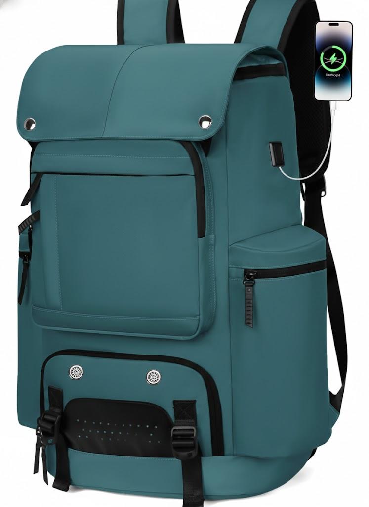 FENGDONG Travel Backpack TSA Friendly Flight Approved Carry on Backpack Nylon Water-resistant Business Large Weekender Bag Casual Daypack 17.3" Laptop Computer Backpack for Men Women(Green)